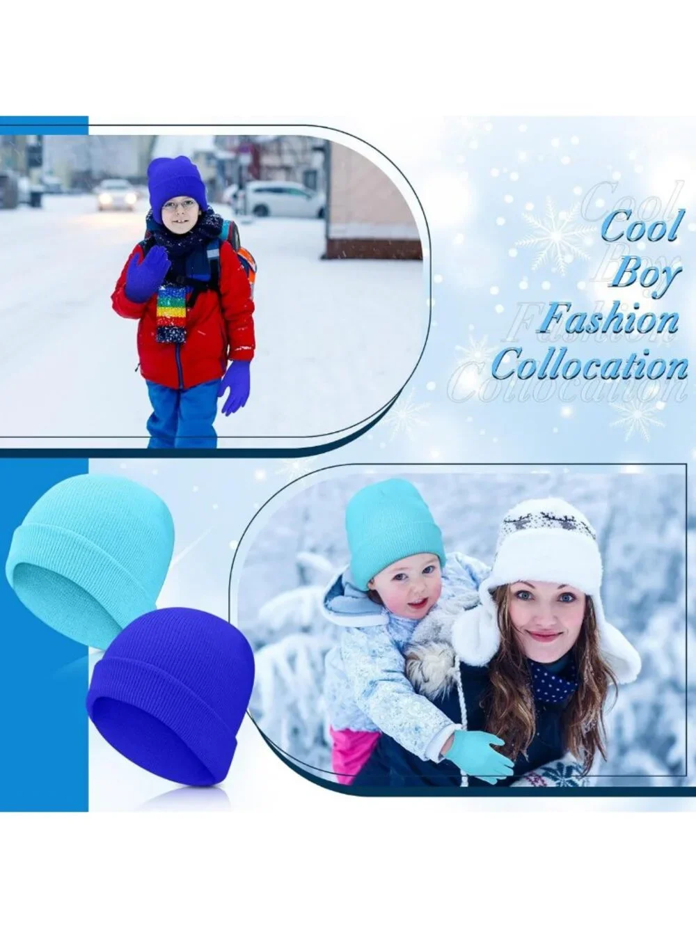 60Pcs Kids Winter Beanie & Gloves Set - Warm Knit Hats for Boys & Girls, Cold